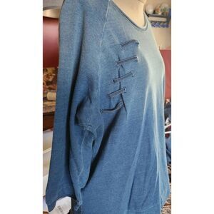 T46 Wild Palms faded denim knit top NWT